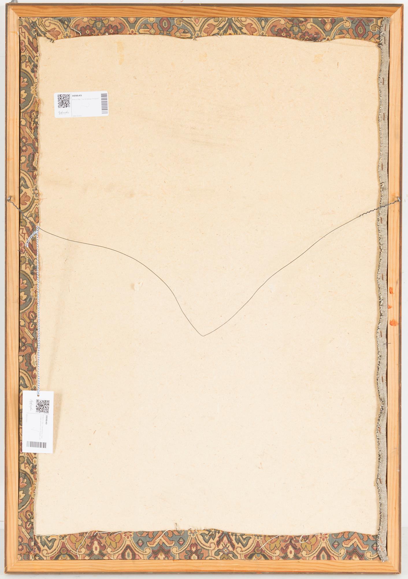 ENRICO BAJ, mixed media and collage on fabric and lithograph.