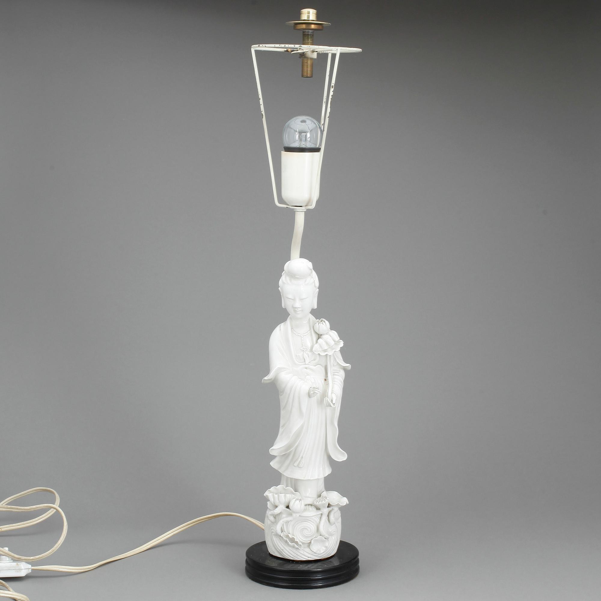BORDSLAMPA, blanc de chine, Kina, 1900-tal.