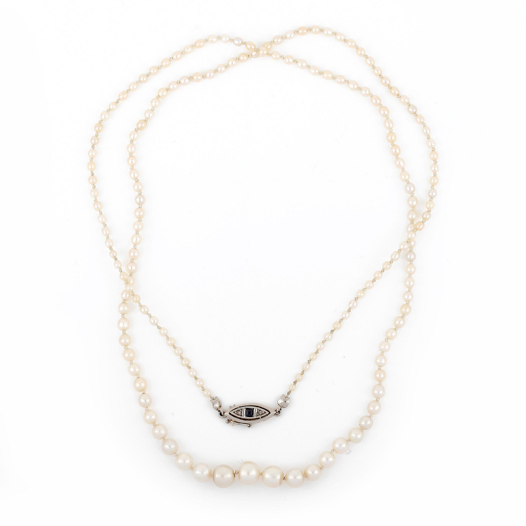 COLLIER, med odlade pärlor, lås i 14K guld med rosenslipade diamanter.