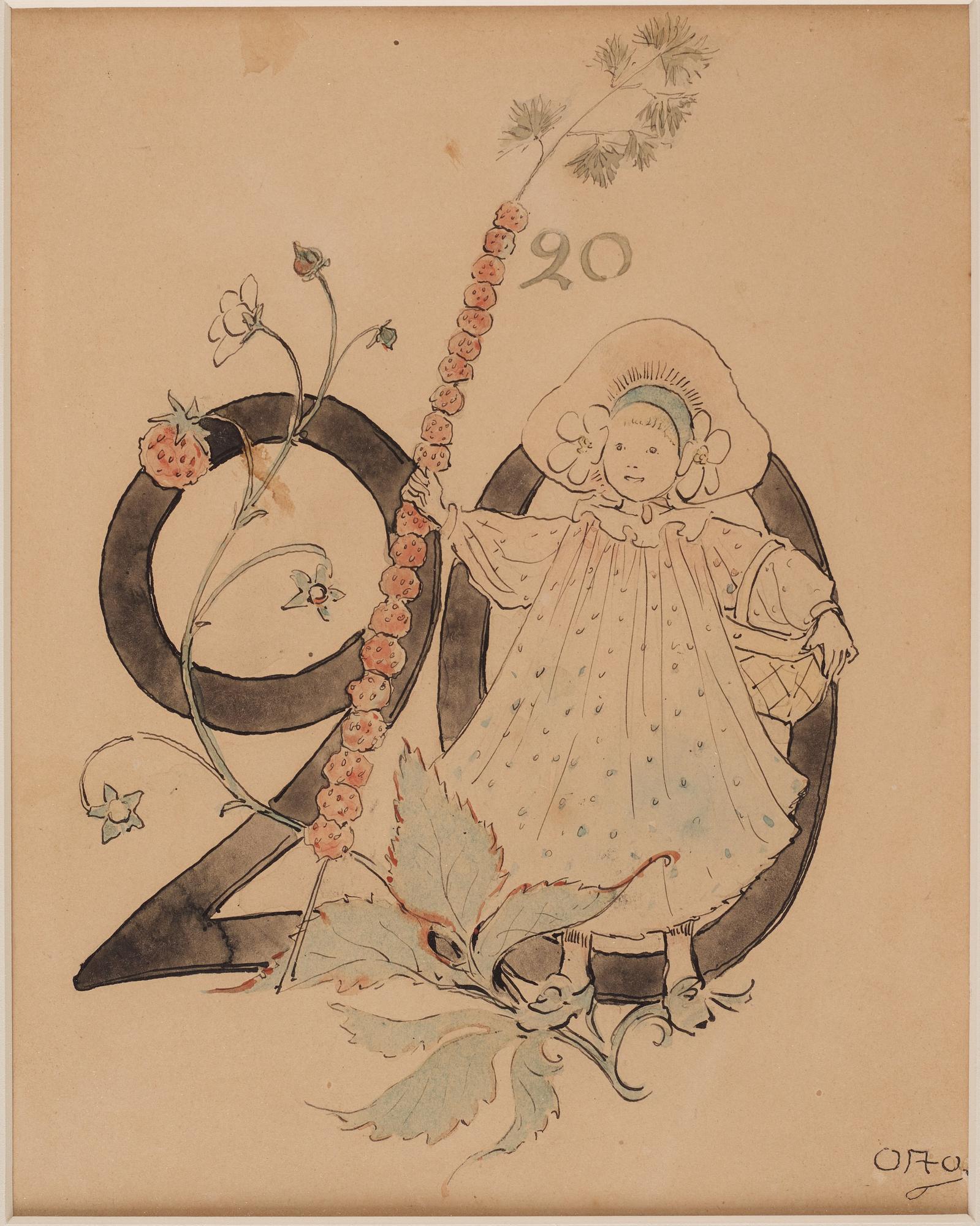Ottilia Adelborg, "Blomstersiffror med rim", 20 + 1 pcs.