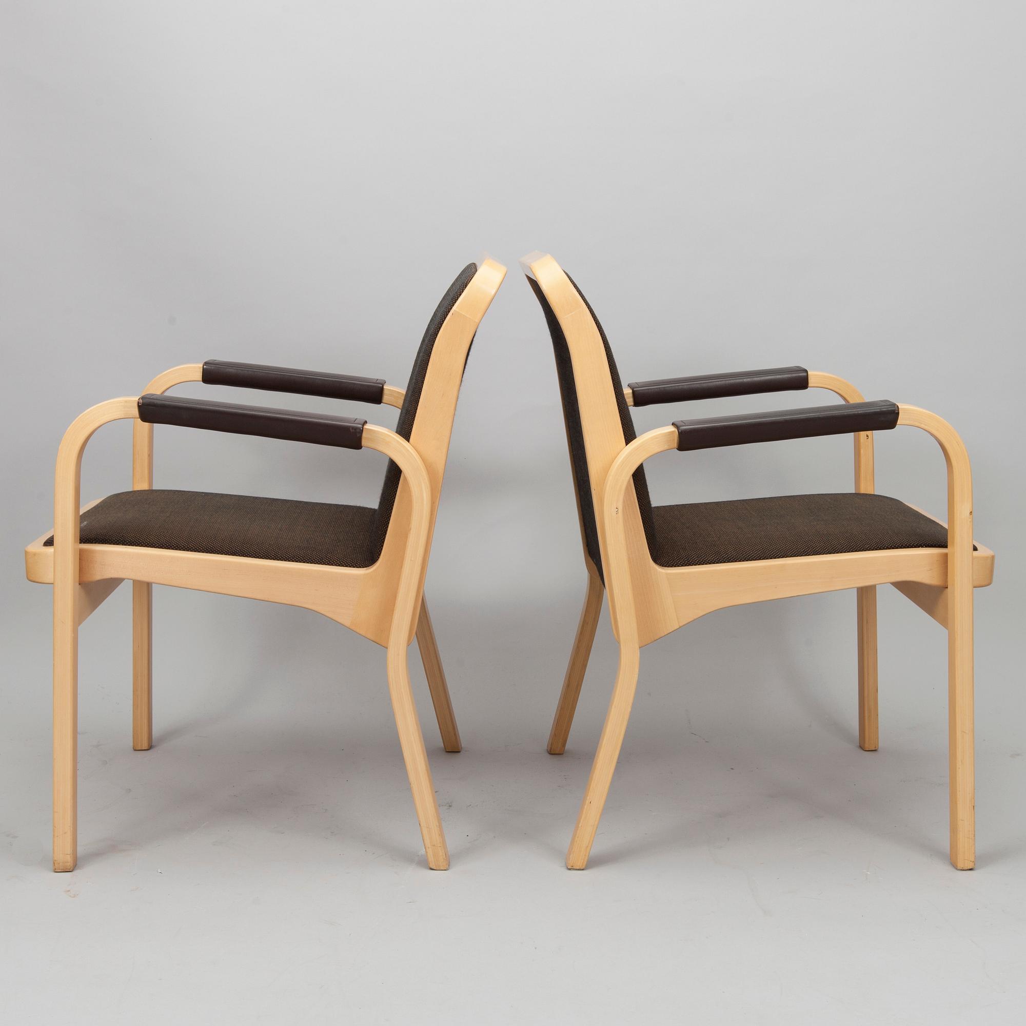 KARMSTOLAR, 6 st, E45, Alvar Aalto, Artek 1900-talets slut.