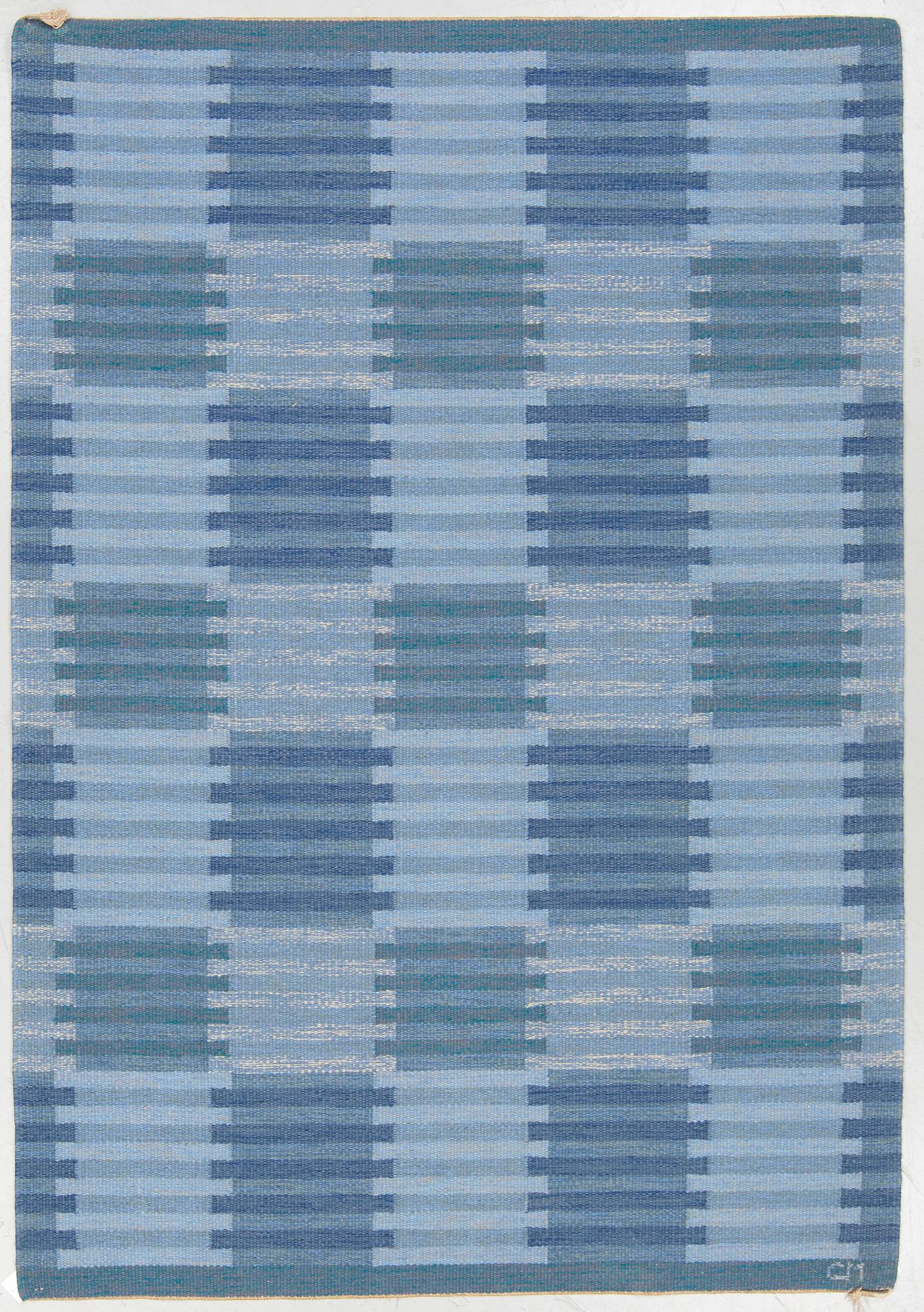 CARL MALMSTEN, A CARPET, "Capella, blå", double sided, ca 240 x 167 cm, signed CM.