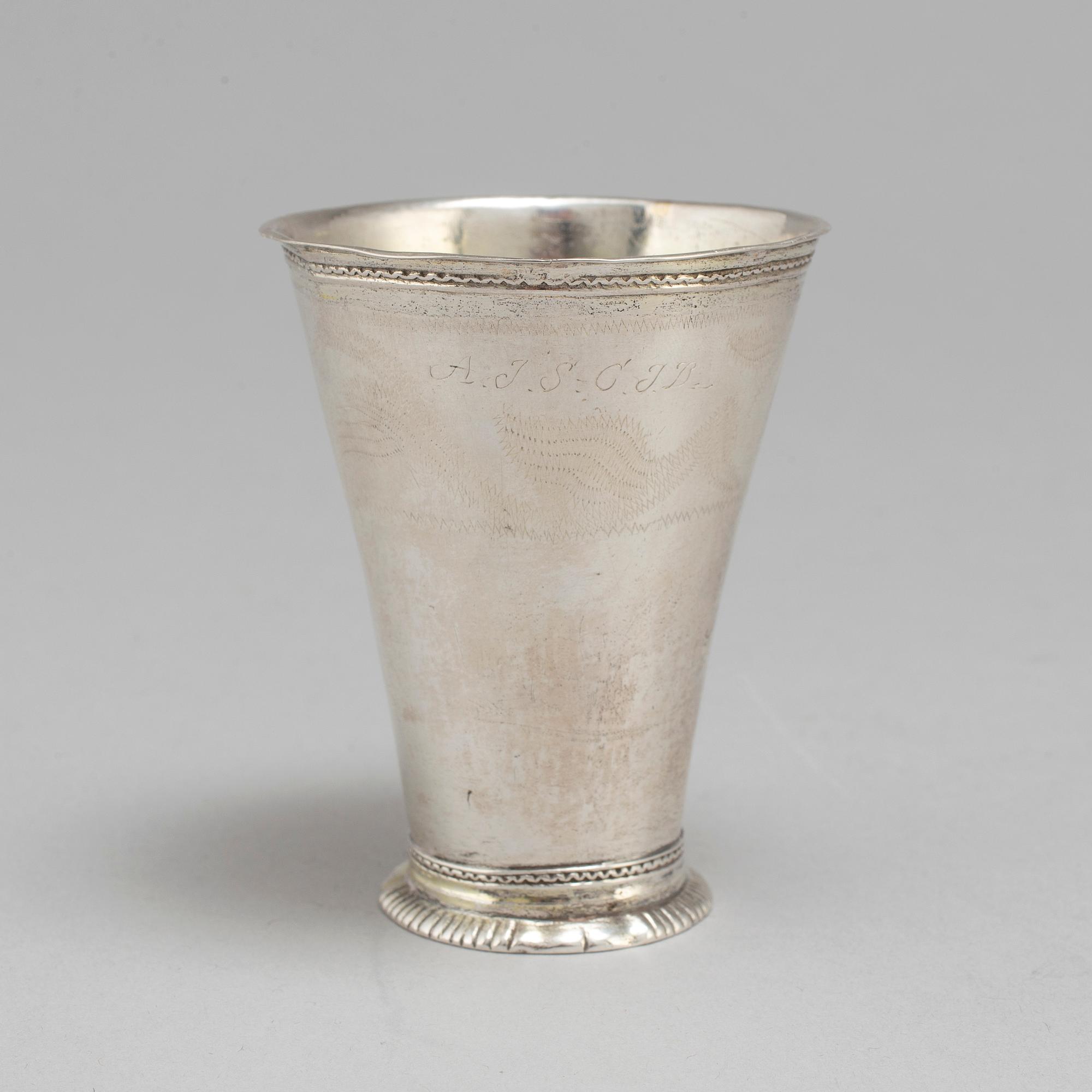A Swedish 18th century silver beaker, mark of Johan Wasserman, Lindesberg, Sweden  1761.