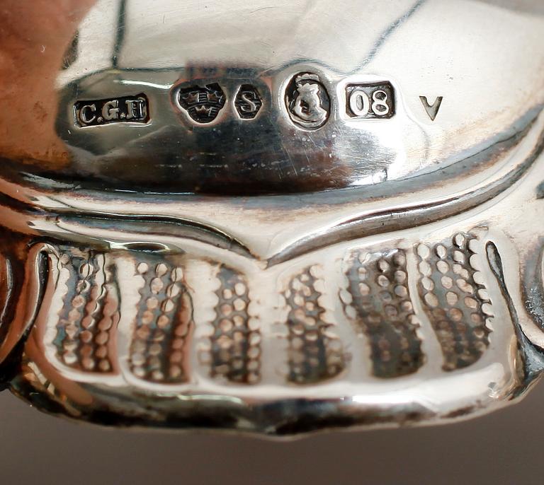 LJUSSTAKAR, 1 par, silver, CG Hallberg, Stockholm 1940.