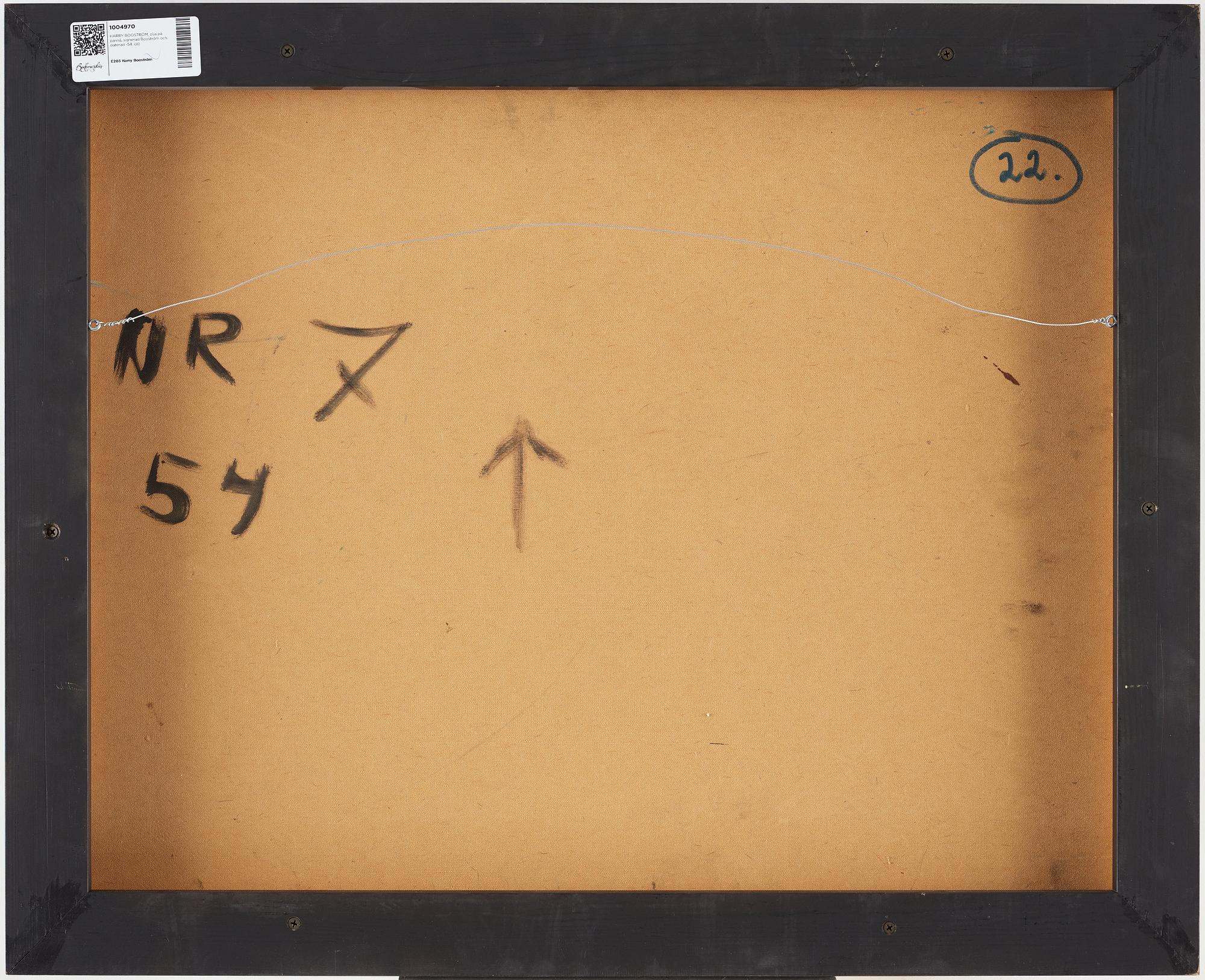 HARRY BOOSTRÖM, oil on panel, signed and dated -54.