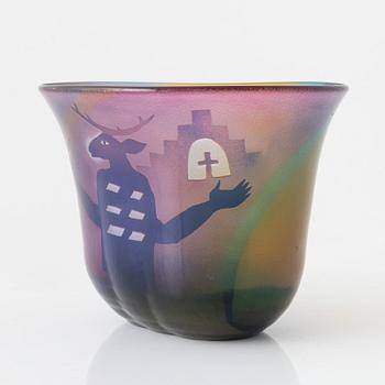 Bertil Vallien, a unique blasted glass vase, Kosta Boda, Sweden.