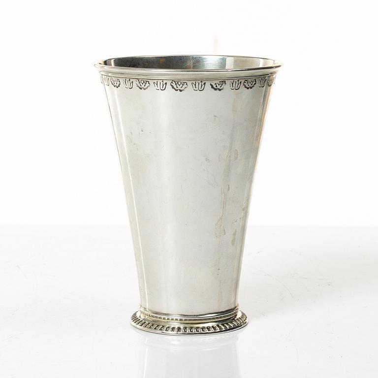 Samling silver, mestadels GEWE, 7 delar, vikt ca 550 gram.