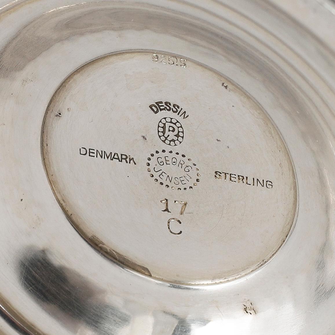 A Johan Rohde sterling silver bowl with lid, model 17C, Georg Jensen after 1945.