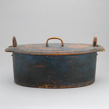 A 19th century large painted wooden box.