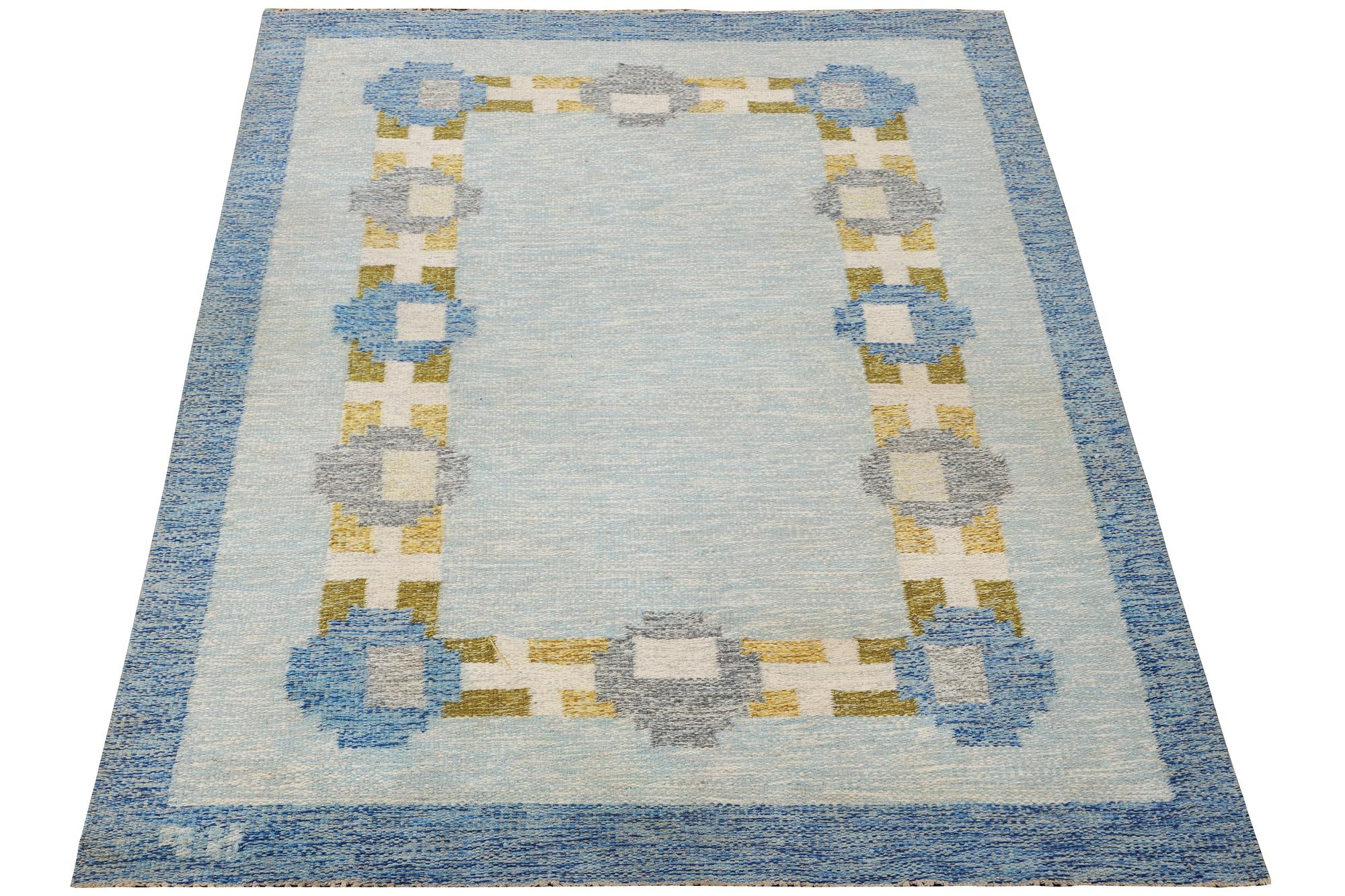 Kerstin Persson, a flat weave carpet, signed KP, c. 240 x 155 cm.