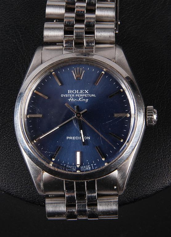 HERRARMBANDSUR, stål, "Air-King", Rolex, Oyster Perpetual. Troligen 1980-tal.