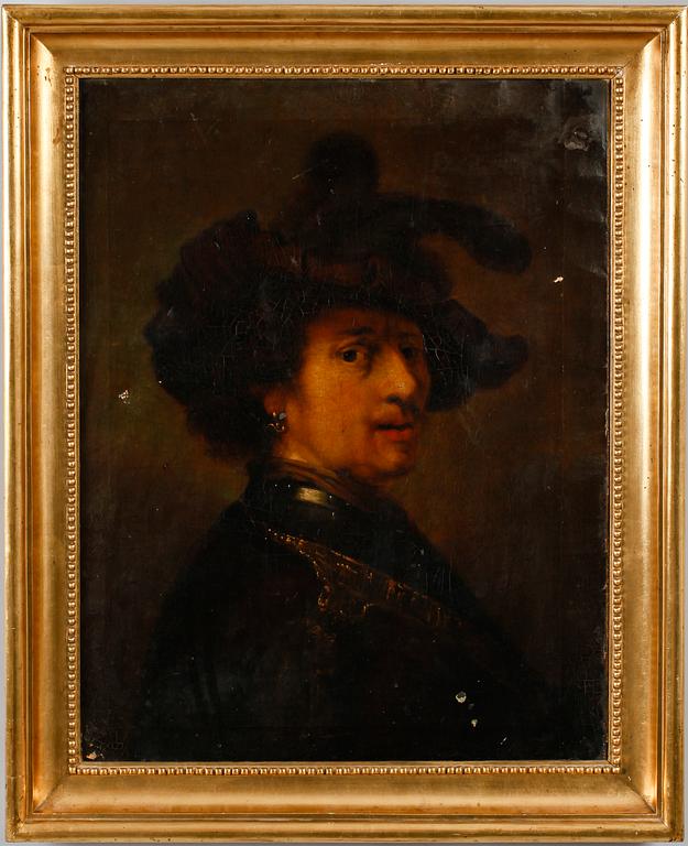 OKÄND KONSTNÄR, kopia efter Rembrandt, olja på duk, osign, 1800-tal.