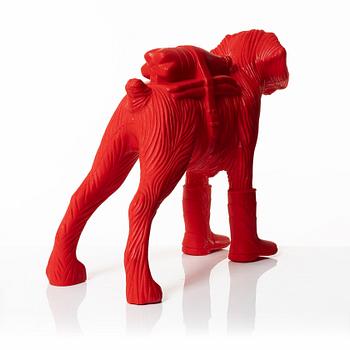William Sweetlove,  "Cloned Schnauzer with water bottle". (Red).