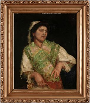 OKÄND KONSTNÄR, olja på duk, Sign Heyerdahl. Omkring 1900.