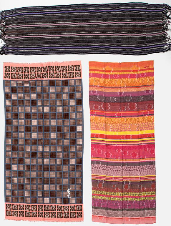 Three scarves by Missoni, Kenzo & Yves Saint Laurent.