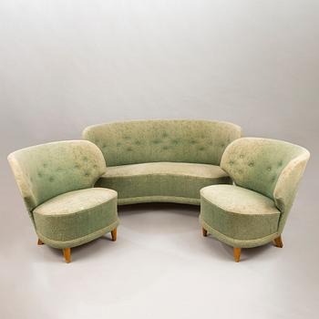 A mid 1950's 3-piece sofa suite.