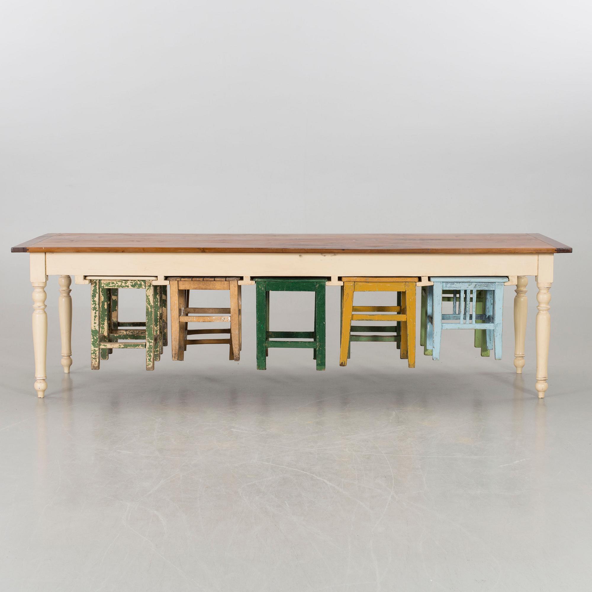 A Table with stools modern making.