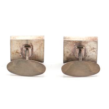 Georg Jensen, manschettknappar ett par "Mosaic" sterling silver och emalj.