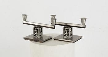 DAVID WRETLING, attributed to, 7 pewter items, mid 20th century.