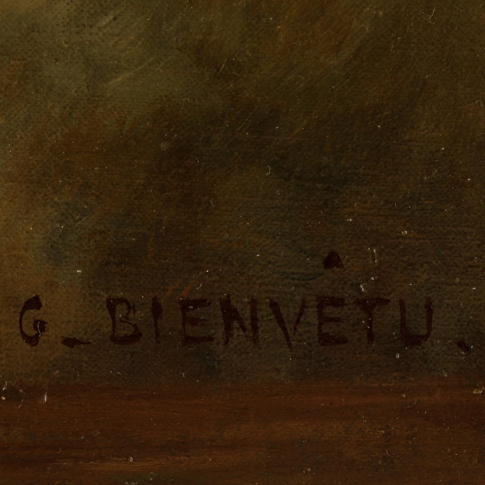 GUSTAVE BIENVETU, olja på duk, signerad.