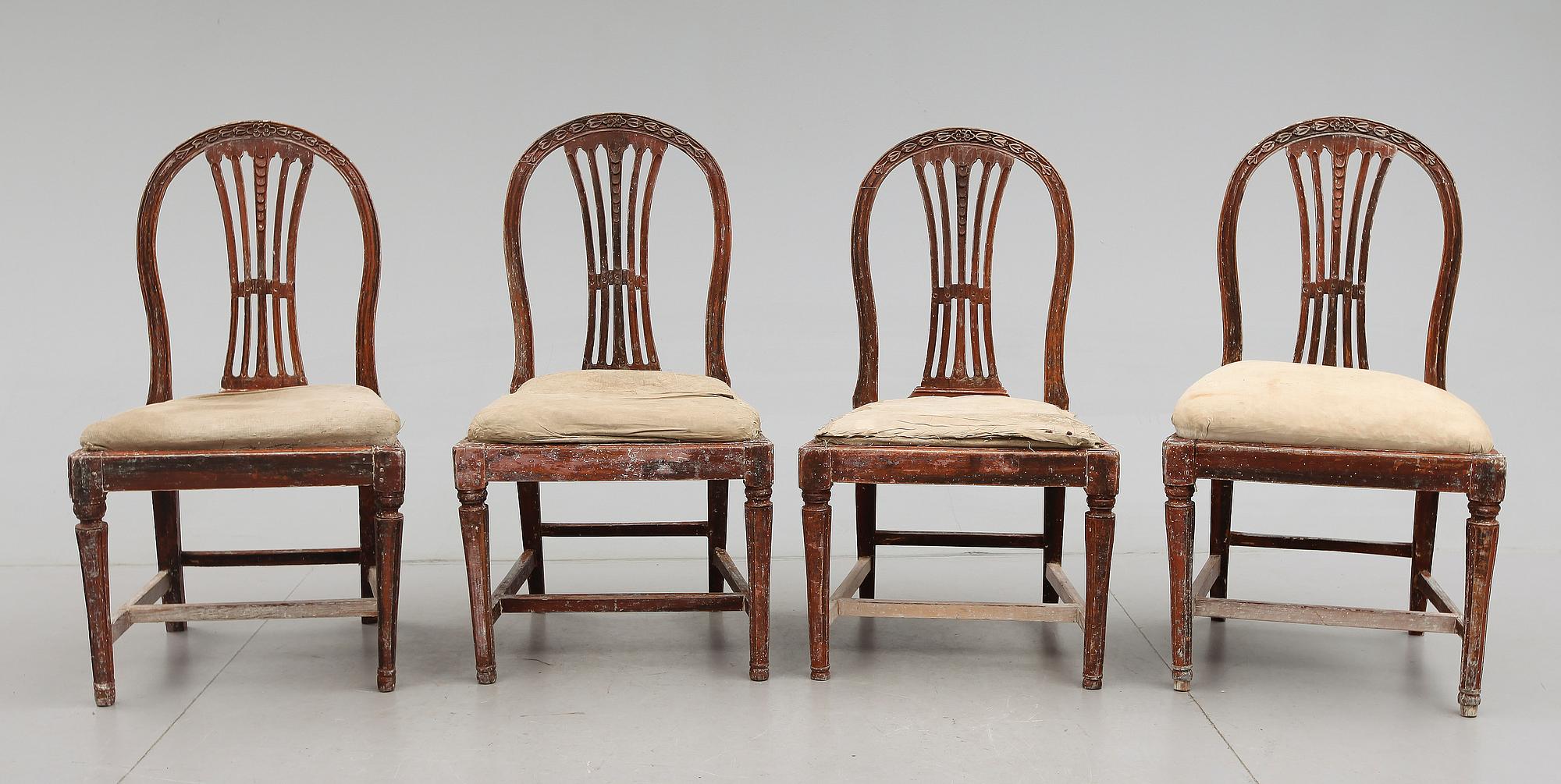 STOLAR, 4 st, gustavianska, omkring år 1800.