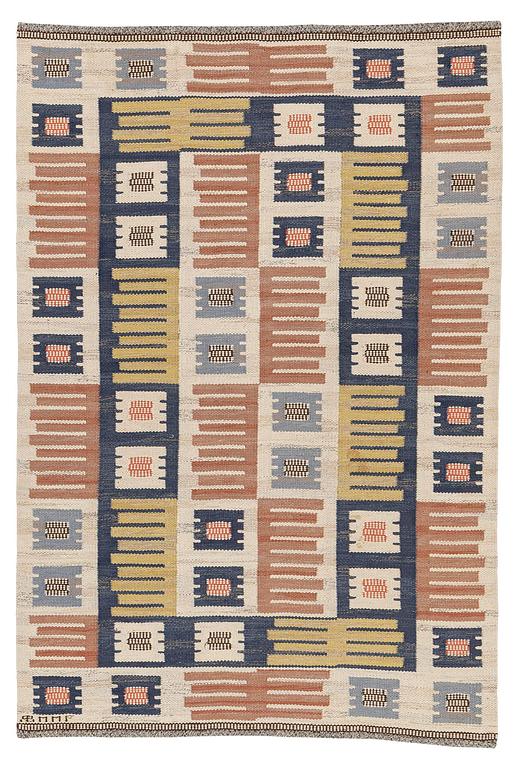 Märta Måås-Fjetterström, a "Porslinsmattan" carpet, flat weave, c. 205 x 140 cm, signed AB MMF.