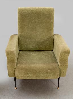 Armchairs, a pair, 1950s-60s, probably Italy.