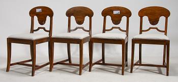 STOLAR, 4 st. Karl Johan, provinstillverkade, 1800-talets första hälft.