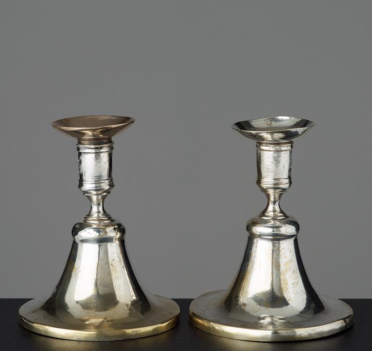 A pair of Swedish 18th century candlesticks.