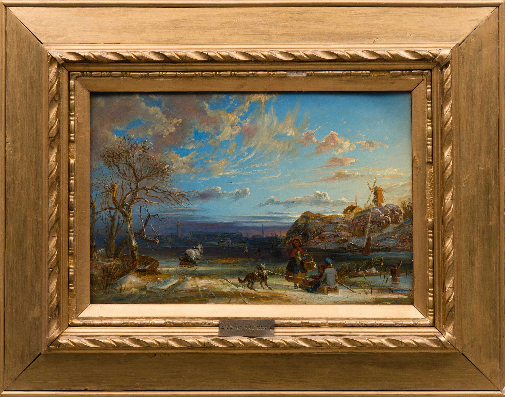 OKÄND KONSTNÄR, olja på kartongskiva, 1800-talets andra hälft.