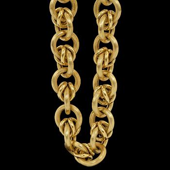 COLLIER, 18k guld, Vicenza, Italien, 1900-talets sista kvartal. Vikt 64 g.