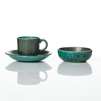 Wilhelm Kåge, a collection of ceramic, mostly "Argenta", 49 pieces, Gustavsberg, Sweden, 1930's-60's.