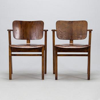 Ilmari Tapiovaara, two 1940's/50's 'Domus' chairs for Keravan Puutoellisuus, Finland.