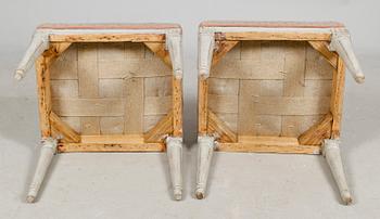 TABURETTER, 1 par, gustavianska, 1700-/1800-tal.