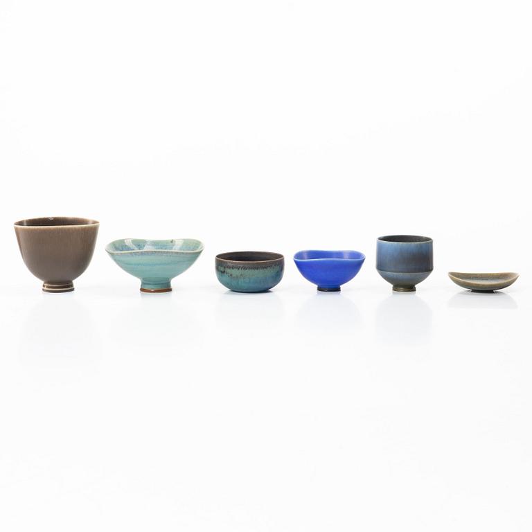 Berndt Friberg, & Stig Lindberg, a set of five stoneware bowls, Gustavsbergs Studio, 1950s–60s.