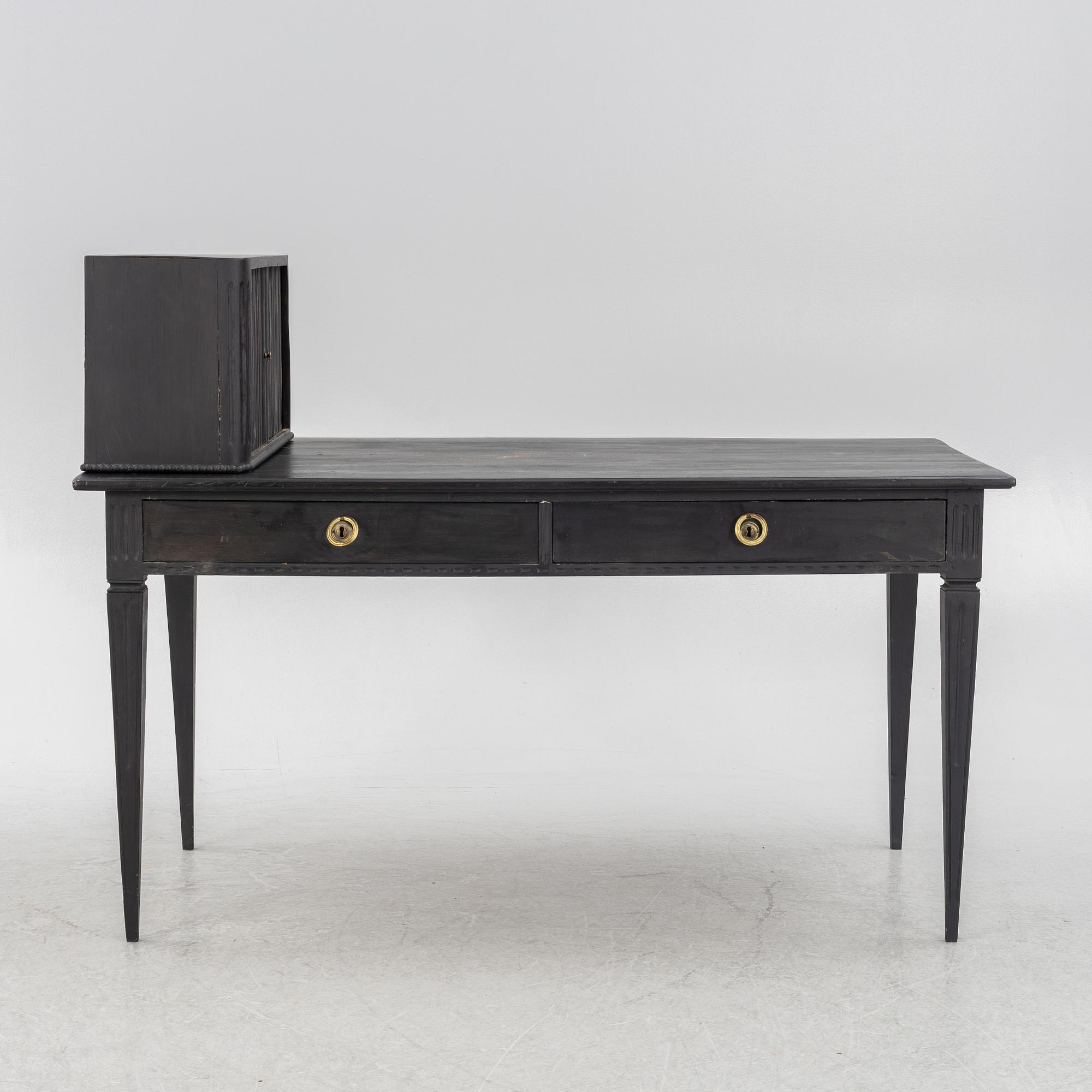 A gustavian style painted desk, circa 1900.