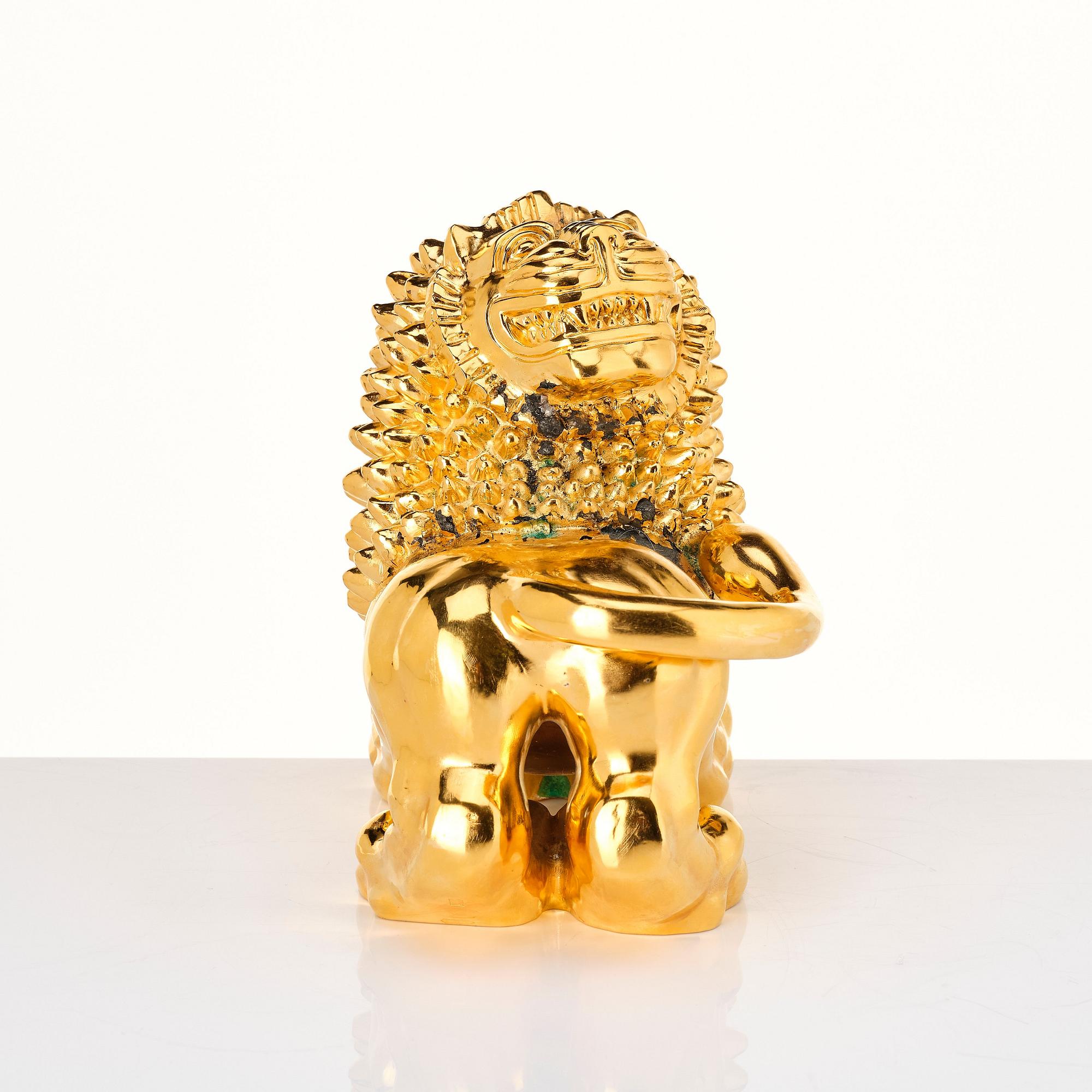 Anna Petrus, a gilt pewter sculpture of a lion, Svenskt Tenn, Stockholm, 1988.