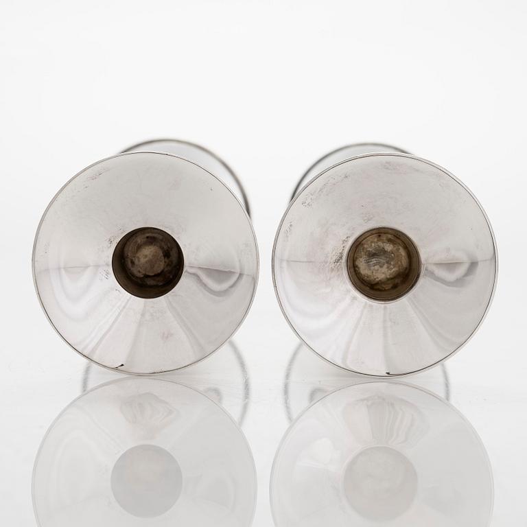 Kaj Blomqvist, A pair of  silver candlesticks, signed KB. Kultakeskus Hämeenlinna 1967.