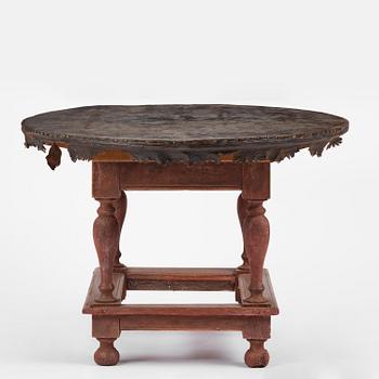 A Swedish leather-clad baroque table, late 17th century / circa 1700.