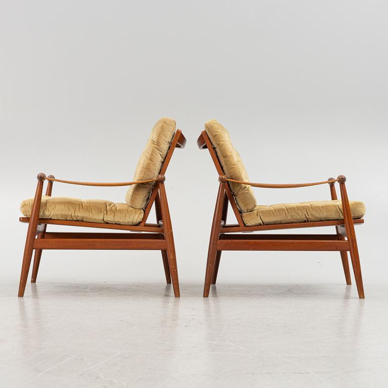 Finn Juhl, armchairs, a pair, "Spadestolen" / "Model 133", France & Son, Denmark, 1950s.