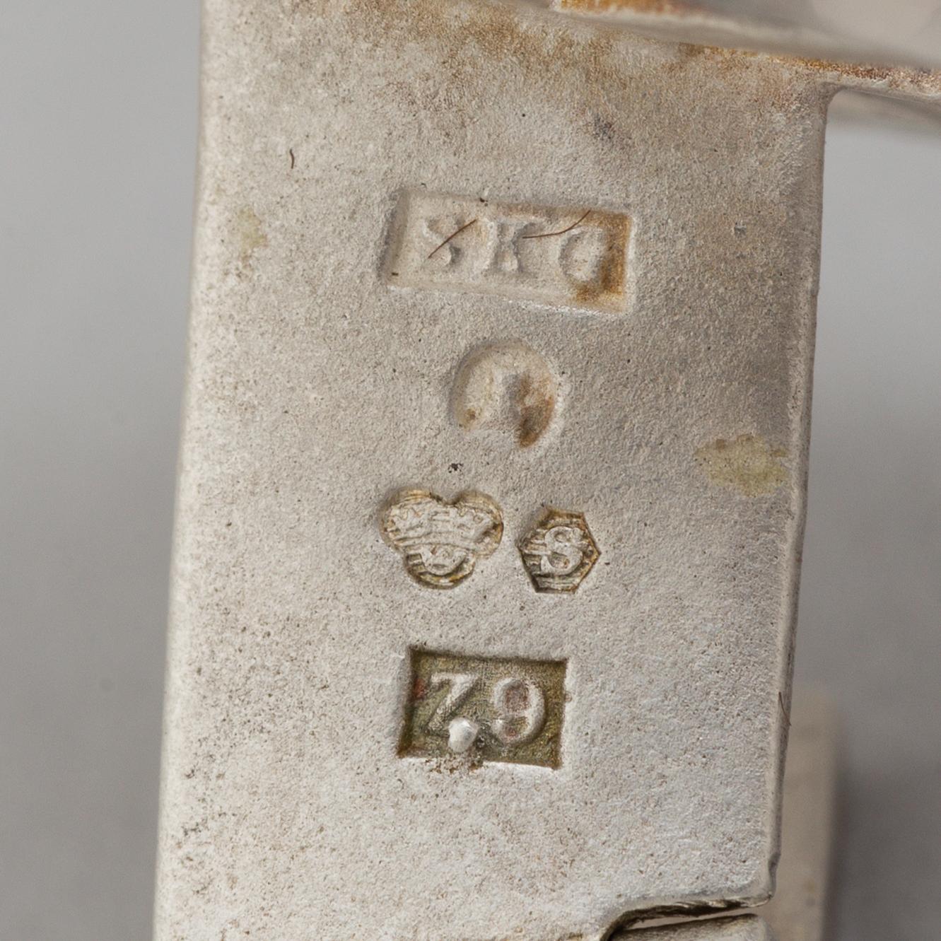 A pair of silver cufflinks by Rolf Karlsson, Enköping, 1974.