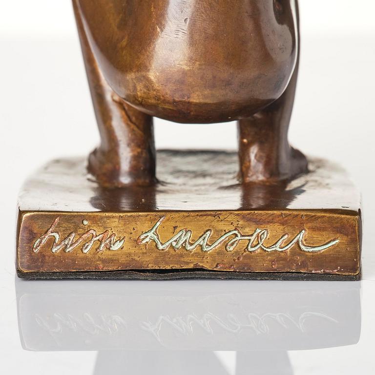 Lisa Larson, sculpture, bronze, "Storseglar'n", Scandia Present, ca. 1978, ed. 181/999, with original box and folder.
