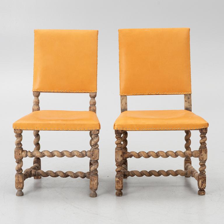 Chairs, a pair of similar examples, Baroque, circa the mid-18th century.