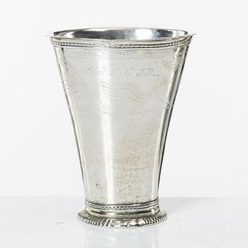 A Swedish 18th century silver beaker, mark of Johan Wasserman, Lindesberg, Sweden  1761.