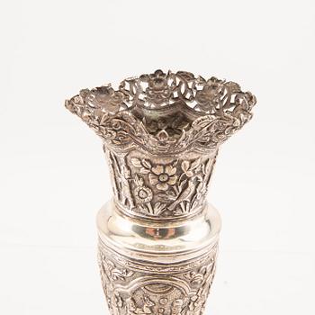 A 20th century silver vase (no hallmarks).
