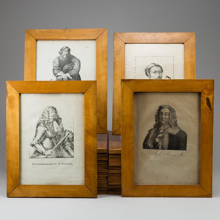 COLLECTION OF LITHOGRAPHS, early 19th Century, 28 p with period frames.