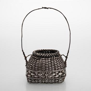 A silver Ikebana basket, with jungin mark, Meiji (1868-1912), Japan.