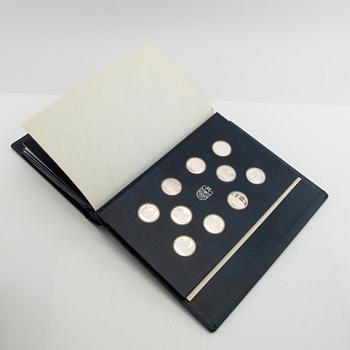 Minnesmyntsamling, 100 st, sterlingsilver, "Mänsklighetens 100 största uppfinningar", Franklin Mint.