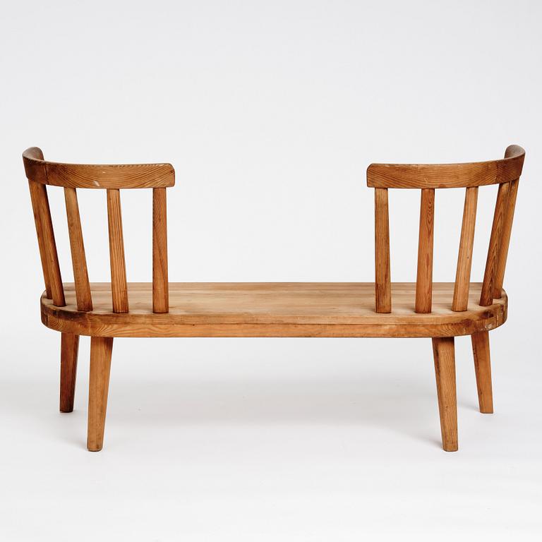 Axel Einar Hjorth, a stained pine 'Utö' sofa, Nordiska Kompaniet, Sweden 1930s.