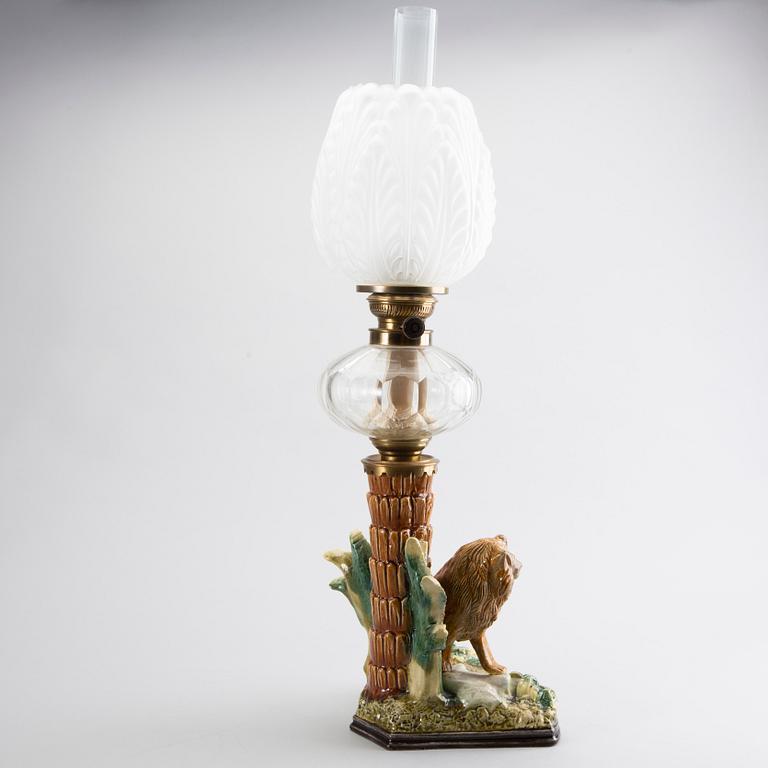 Table light, Majolica, second half of the 19th century.